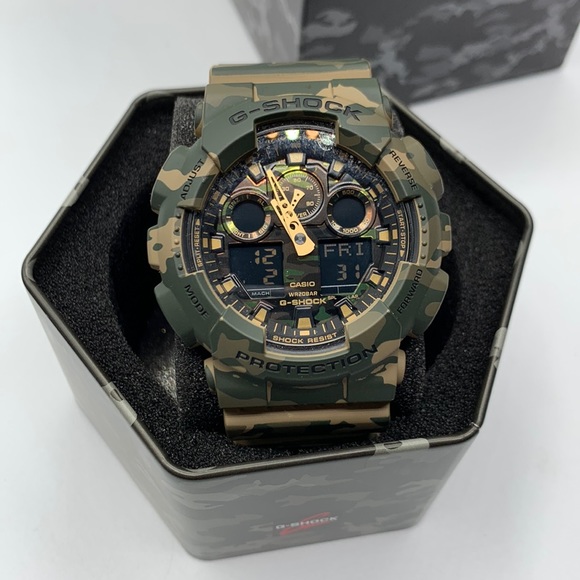 Casio G-shock Camo GA-100 Analog/Digital Resin Band Watch - Picture 1 of 7